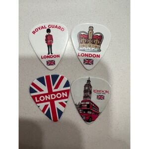 Unbranded Guitar Picks Unisex OS Multicolor London Souvenir Union Jack Set 4pk